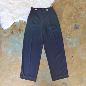 Vintage JG Hook Pants Size 8P Sailor Nautical Navy Blue Suspender Buttons